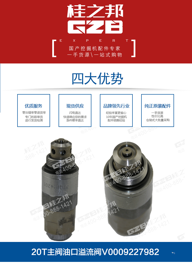 三一挖掘机主阀溢流阀